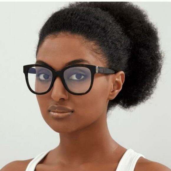 NEW Saint Laurent SLM97 001 Black Square Women Eyeglasses - Picture 4 of 13